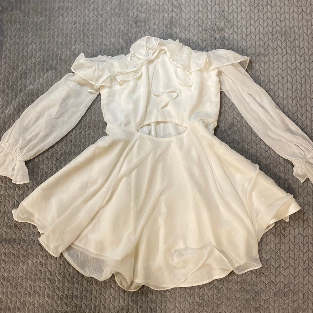 Two Sisters The Lable Romantic Fairycore White Strapless Long Sleeve Dress Size8
